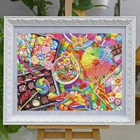 candy house counted cross stitch kit printed canvas embroidery 11ct 14ct needlework handicraft cartoon home wall decor paintings