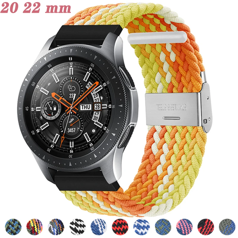 20mm 22mm Nylon strap for Samsung Galaxy Watch 42mm 46mm band Active 2 Watch Adjustable Bracelet For Amazfit Watch band Huawei