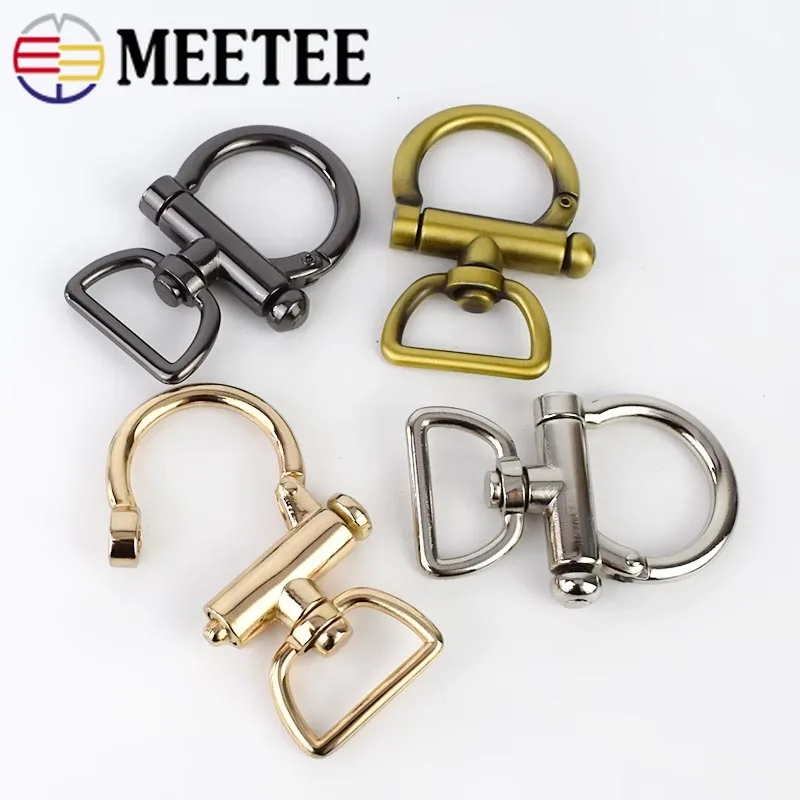 Meetee 2, 6 штук в партии, ID25mm сумки на плечо и ремешком с пряжкой вокруг зажим для лямки повесить крюк DIY брелок застежка для собак кожаный аппаратных аксессуары для ванной комнаты
