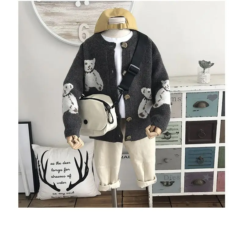

2020 Autumn Kids boys cardigan coat boy sweaters candy-colored 100% cotton Baby girls single-breasted jacket outer wear