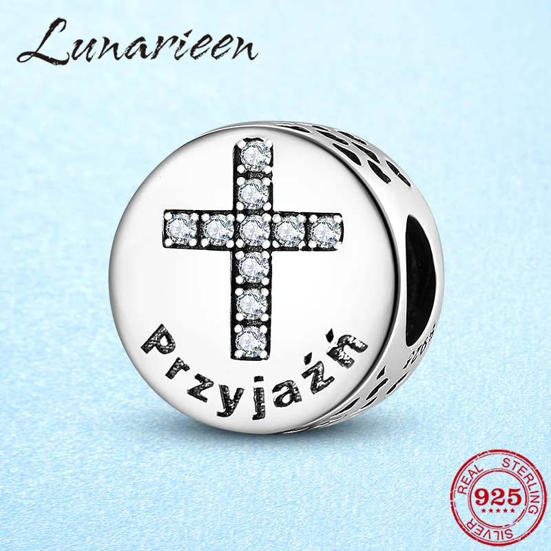 Символ дружбы ослепительные четкие бусины с фианитом серебряные подвески