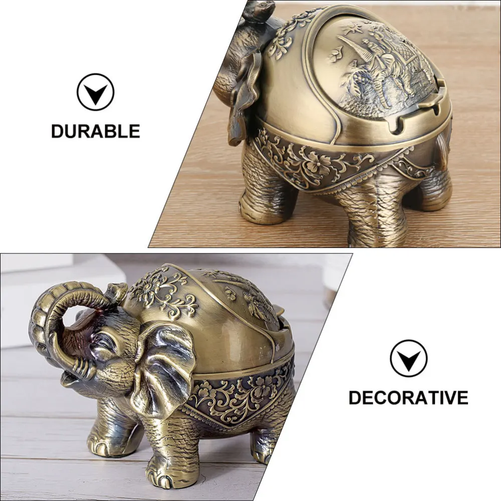

1pc Elephant Shape Cigarettes Ashtray Handicraft Vintage Cigarettes Ashtray