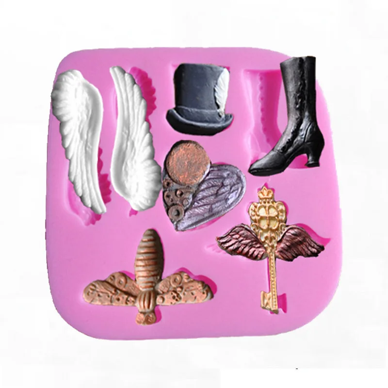 

Magician Costume Wing Fondant Cake Mold Chocolate Boots Silicone Pastry Baking Resin Mold Decoration Accessories AD142
