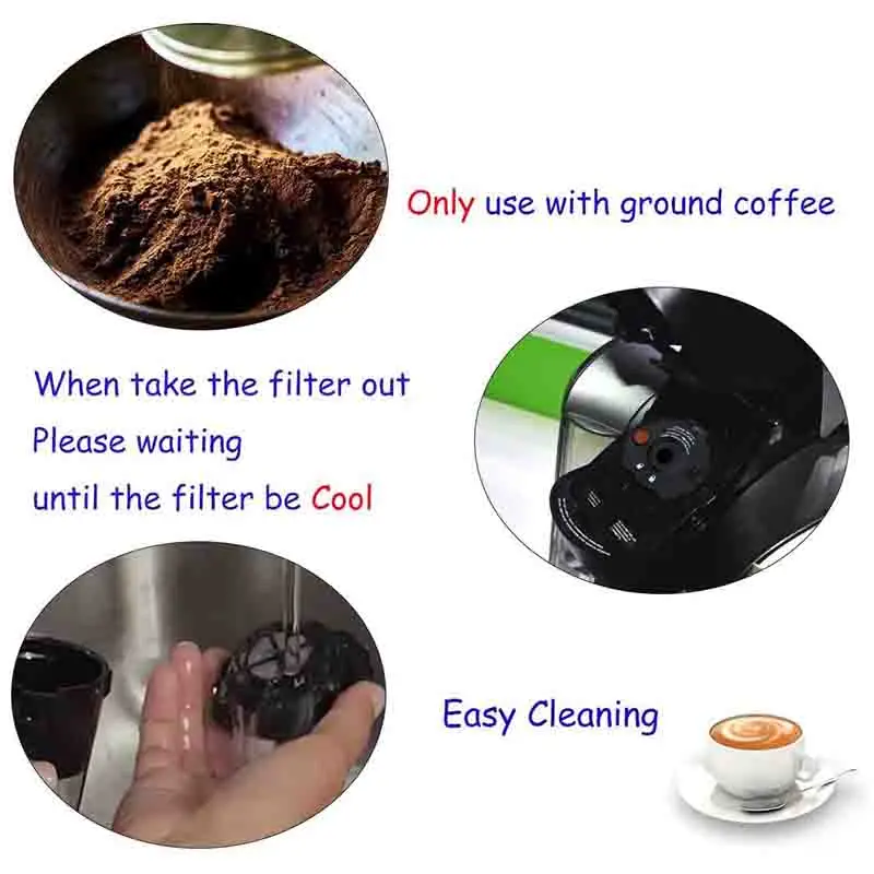 

Cup Replacement Part Black Reusable Coffee Filters Small Coffee Filter Compatible for Keurig My K-Cup 2.0 All Keurig