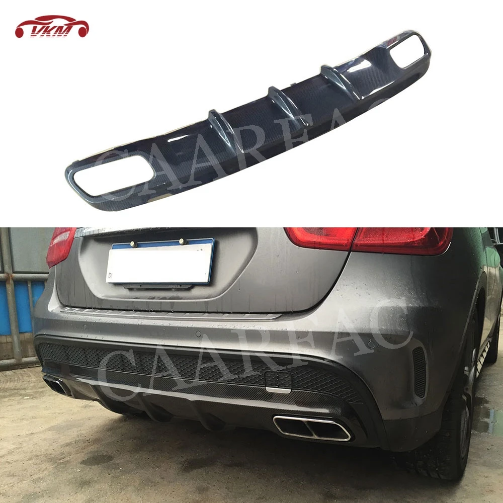 Углеродного волокна диффузор губа на задний бампер для Mercedes Benz GLA класса X156 GLA45 AMG
