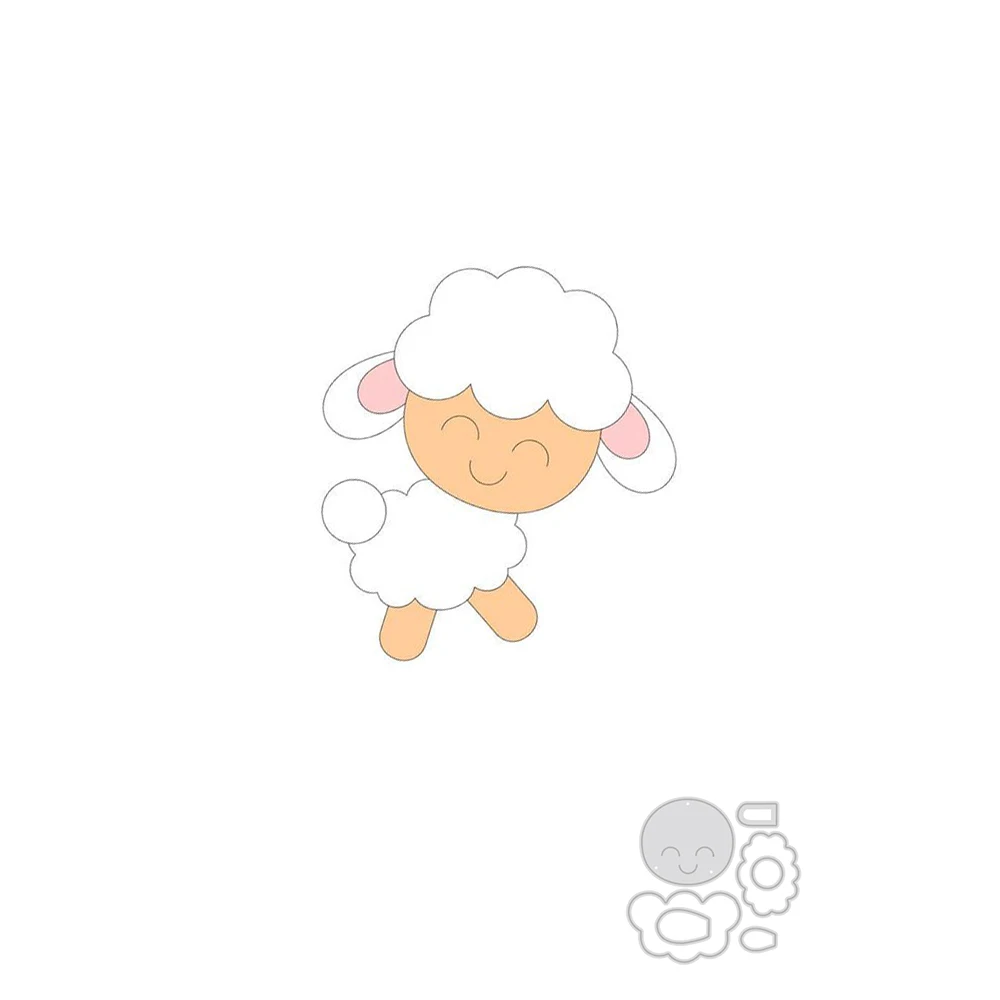 Милый маленький овец металлический Трафаретный вырубной штамп ремесло Die