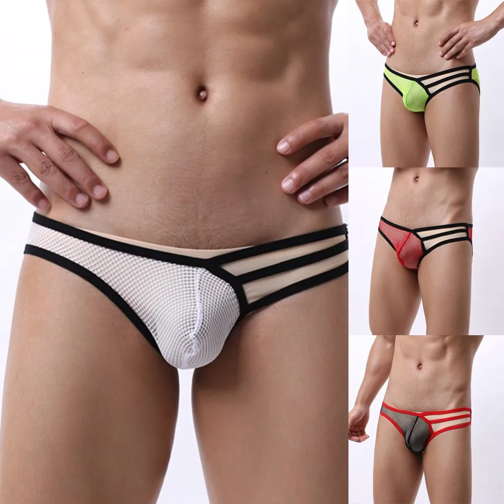 Мужское сексуальное нижнее белье однотонная сетчатая СУПЕР ТОНКОЕ дышащее шорты