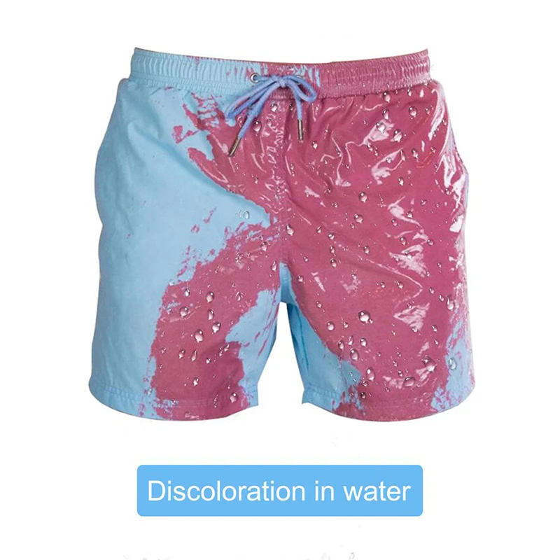 

Quick Dry Beach Shorts Color Change Swimwear Men Trunks Swimsuit Temperature Board Short Bathing Summer Beach Pants Colorful