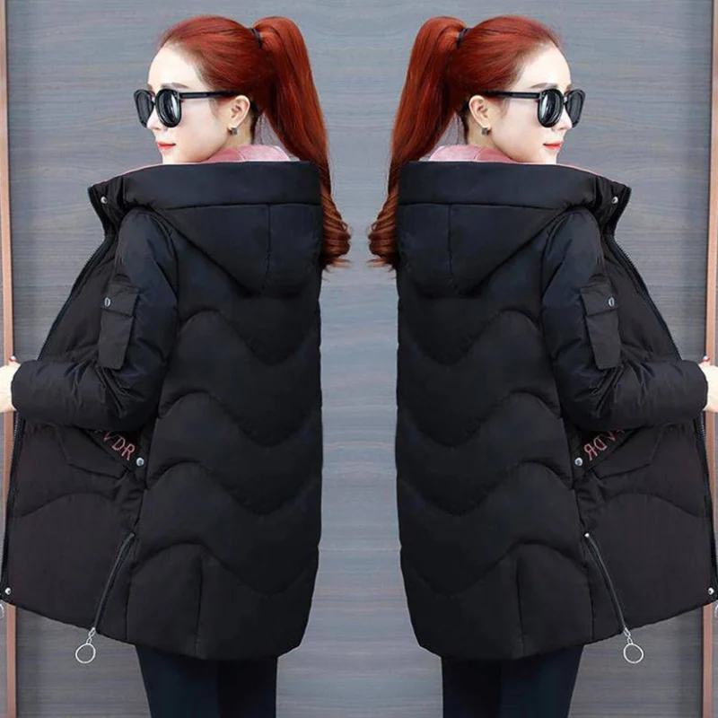 

2020 Women Winter Jacket Hooded Warm Coat Plus Size Green Cotton Padded Jacket Female Long Parka Women Wadded Jaqueta Feminina