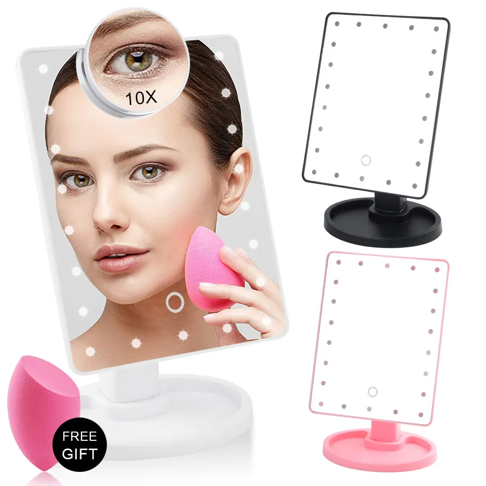 16/22 светодиодный светильник для макияжа косметическое зеркало гибкий сенсорный