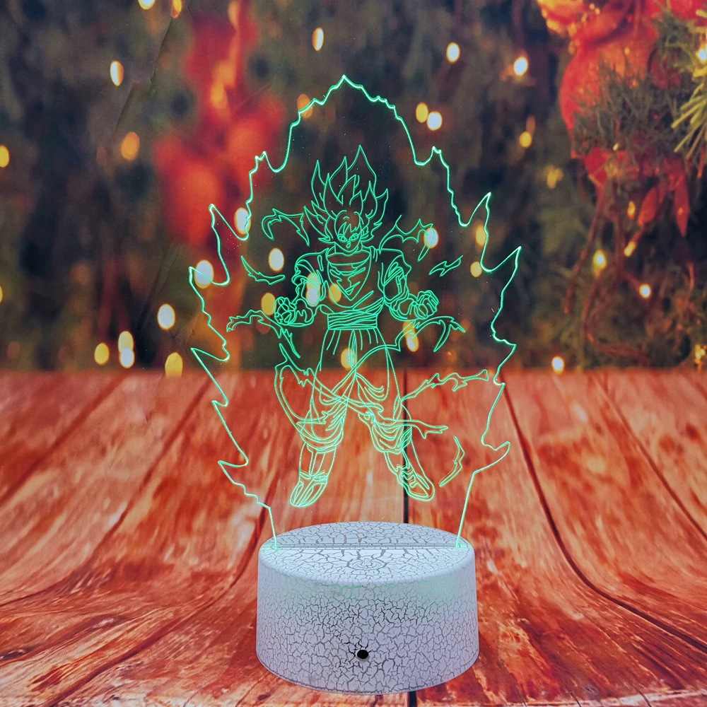 Новая 3D Светодиодная лампа Drgon Ball Son Goku ночник 7 Авто Цвет Градиент Иллюзия USB для
