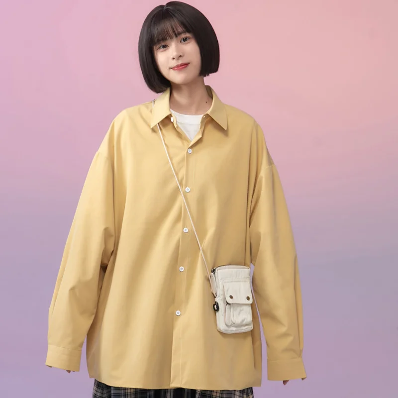 

Oversized Blouse 2021 Women Long Sleeve Solid Loose Shirts Summer Cotton Shirt Casual Office Lady Blusas