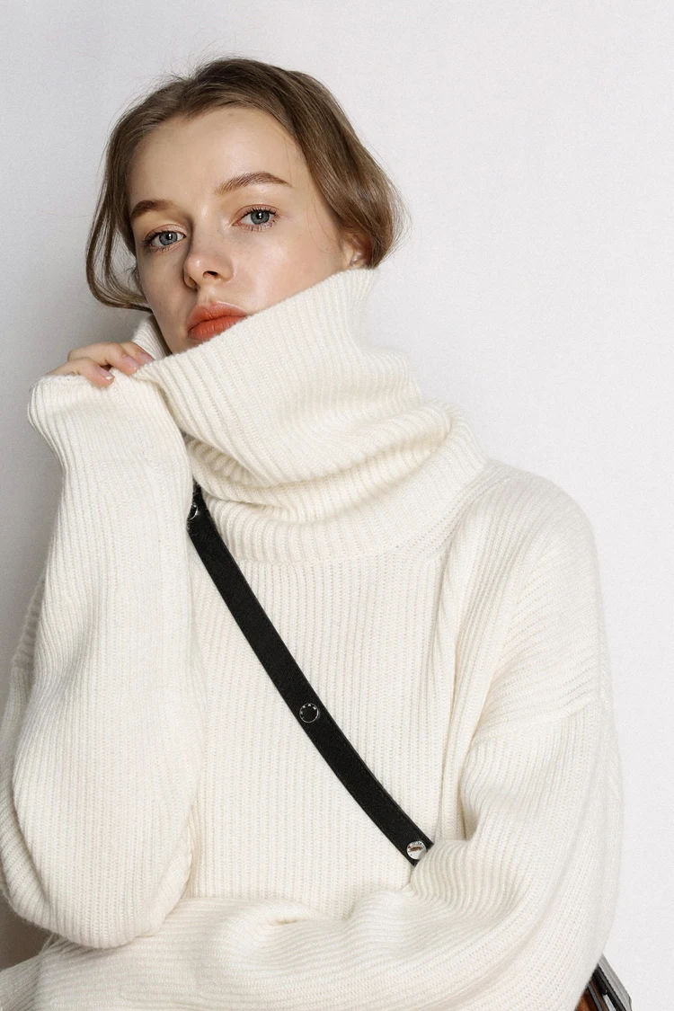 

Pullover Women Oversize Sweater Winter Warm UlzzPlus Turtleneck Casual Solid Black Green Knit Jumpers Hip Hop Fashion Retro Dail