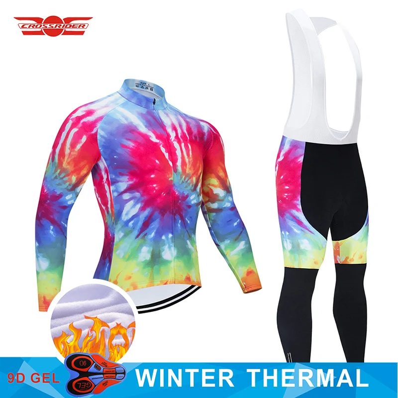 

2022 Winter Thermal Fleece Cycling Clothing Mens Long 9D Set MTB Ropa Ciclismo Bike Wear Bicycle Clothes Cycling Jersey