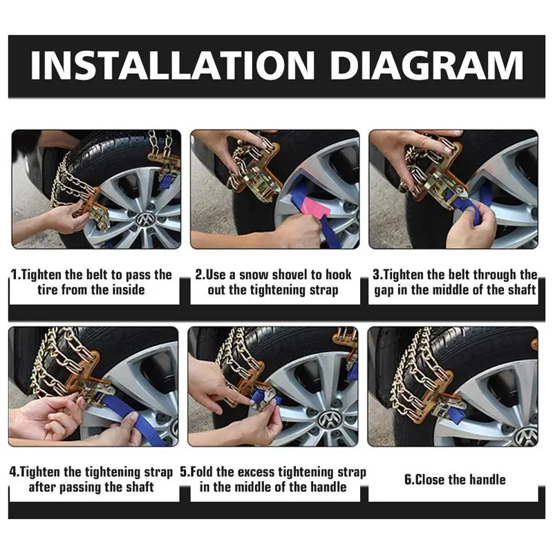 

34CM Universal Steel Truck Car Wheels Tyre Tire Snow Ice Chains Belt Winter Anti-skid Vehicles SUV Wheel Chain Mud Road Safety