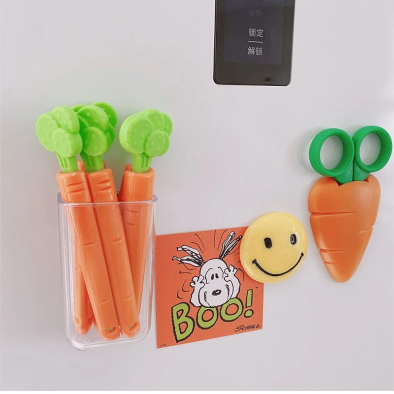 

5PCS Food Sealing Clip Cartoon Orange Carrot Shape Moisture-Proof Closure Clamp for Food Fresh Keeping