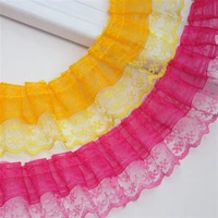 40yards 12colors vintage ruffle lace edge trim pleated ribbon fabric 1 77width