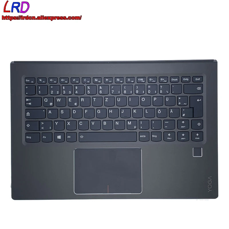 C крышка верхний корпус Подставка для рук с немецкой клавиатурой с подсветкой и тачпадом для ноутбука Lenovo Ideapad Yoga 910-13IKB 5CB0M35058