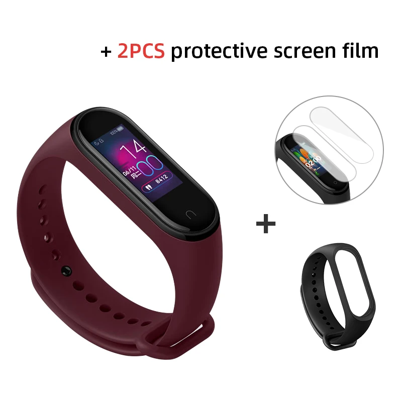 Band 4 add purple Глобальная версия, Xiaomi Mi band 4 Смарт часы, фитнес браслет, трекер сердечного ритма, цветной дисплей, мгновенное сообщение, 135 мА/ч умные часы,xiomi - Color: Band 4 add purple