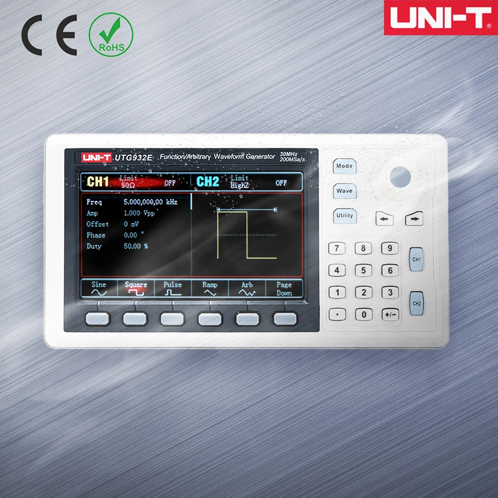 UNI T UTG932E Функция генератор сигналов произвольной формы двухканальный Source30MHz 200