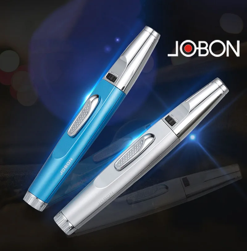 

Jobon GAS lighter blue JET flame windproof Fire Safe Lock long strip high temperature cigarette lighter direct punch igniter