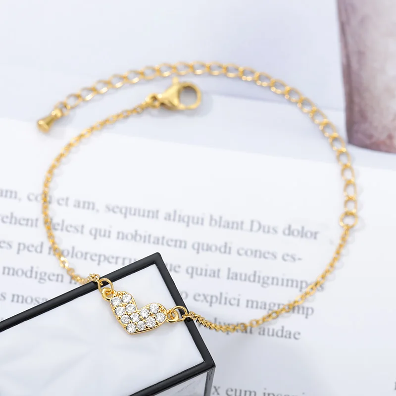 

High Quality Silver Color Chain Fine Bracelets For Girls Heart Pendant Fit European Charm Bracelet For Women DIY Jewelry Making