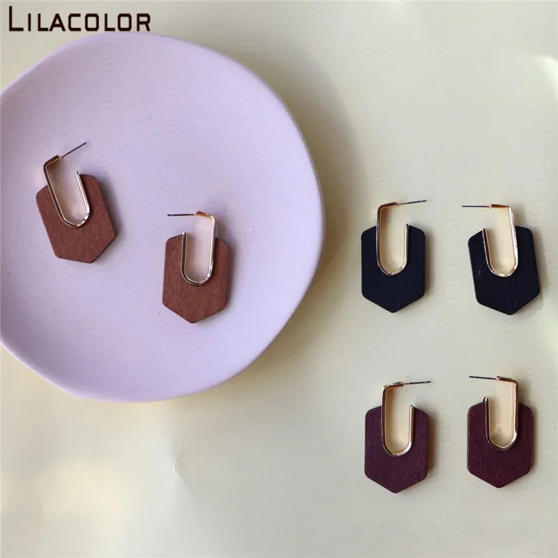 Женские винтажные серьги-гвоздики в форме буквы U | Украшения и аксессуары