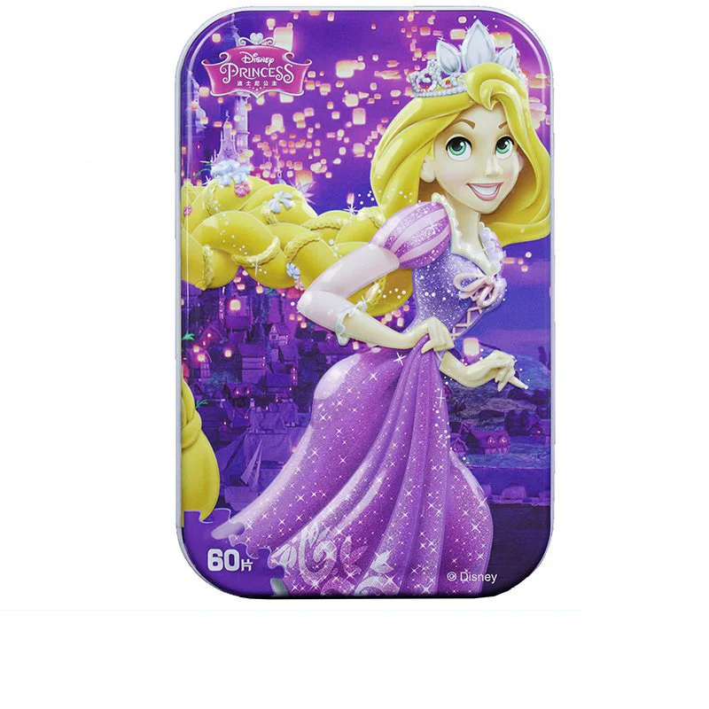 Rapunzel Дисней Замороженный автомобиль мультфильм 60 кусочков Маленький кусок головоломка игрушка Дети деревянные Высококачественные пазлы детские развивающие игрушки для ребенка - Цвет: Rapunzel