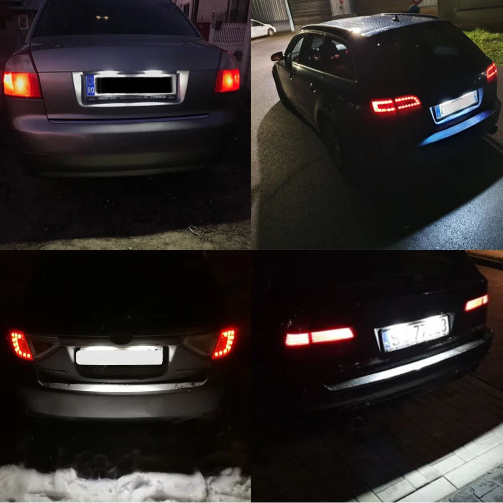 

2Pcs Clear Xenon White LED License Number Plate Lights For AUDI A4 A5 2D S5 Q5 TT 2D Roadster A1 A6 C7 A7 RS5 TTRS 2D Roadster