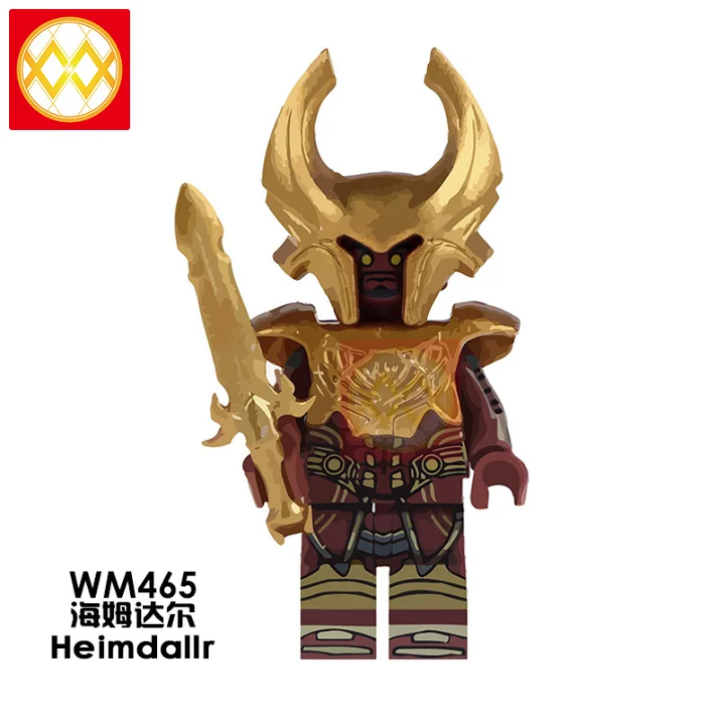 WM465heimdallr Фильм Тор Ragnarok Odin Loki Hela Валькирия битва лошадь Frigga Hemidall Джейн Фостер Халк Sif строительные блоки кирпичная игрушка малыш - Цвет: WM465heimdallr
