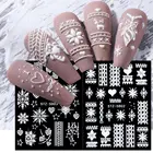 Новинка 5D снежинки тисненые наклейки для ногтей Рождество Новый год дизайн ногтей зимние подвески белый цветок Маникюр слайдеры наклейки
