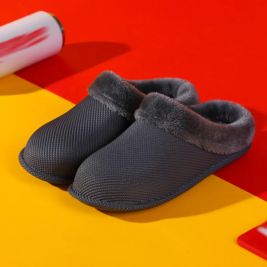 Мужская повседневная домашняя обувь на меху мужские пары теплая мягкая из