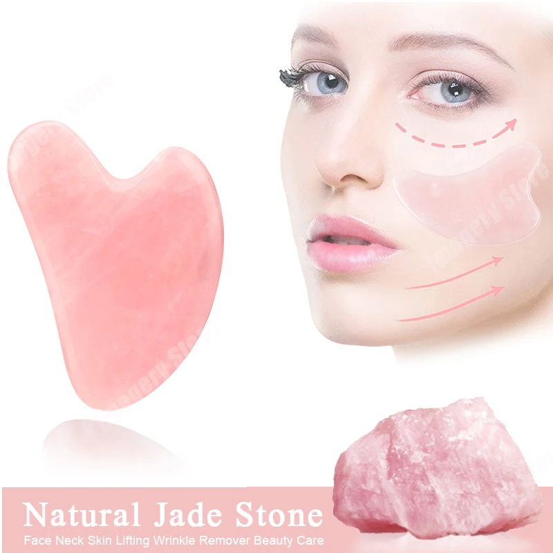 Бусы из розового кварца в массажер для лица гуаша скребок натуральный гуашь