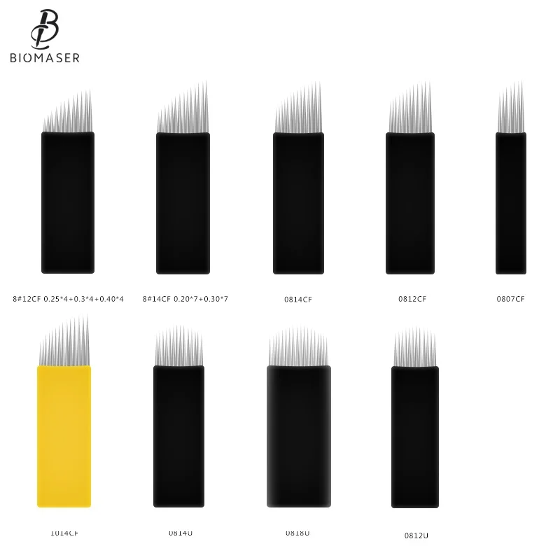 Biomaser Microblading Needles12CF/14CF/14U/18U форма супер черные иглы татуировки для микроблейдинга