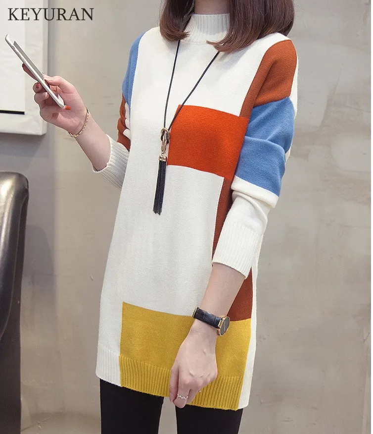 Женский осенне-зимний новый модный Средний длинный плюс размер 4XL трикотажный