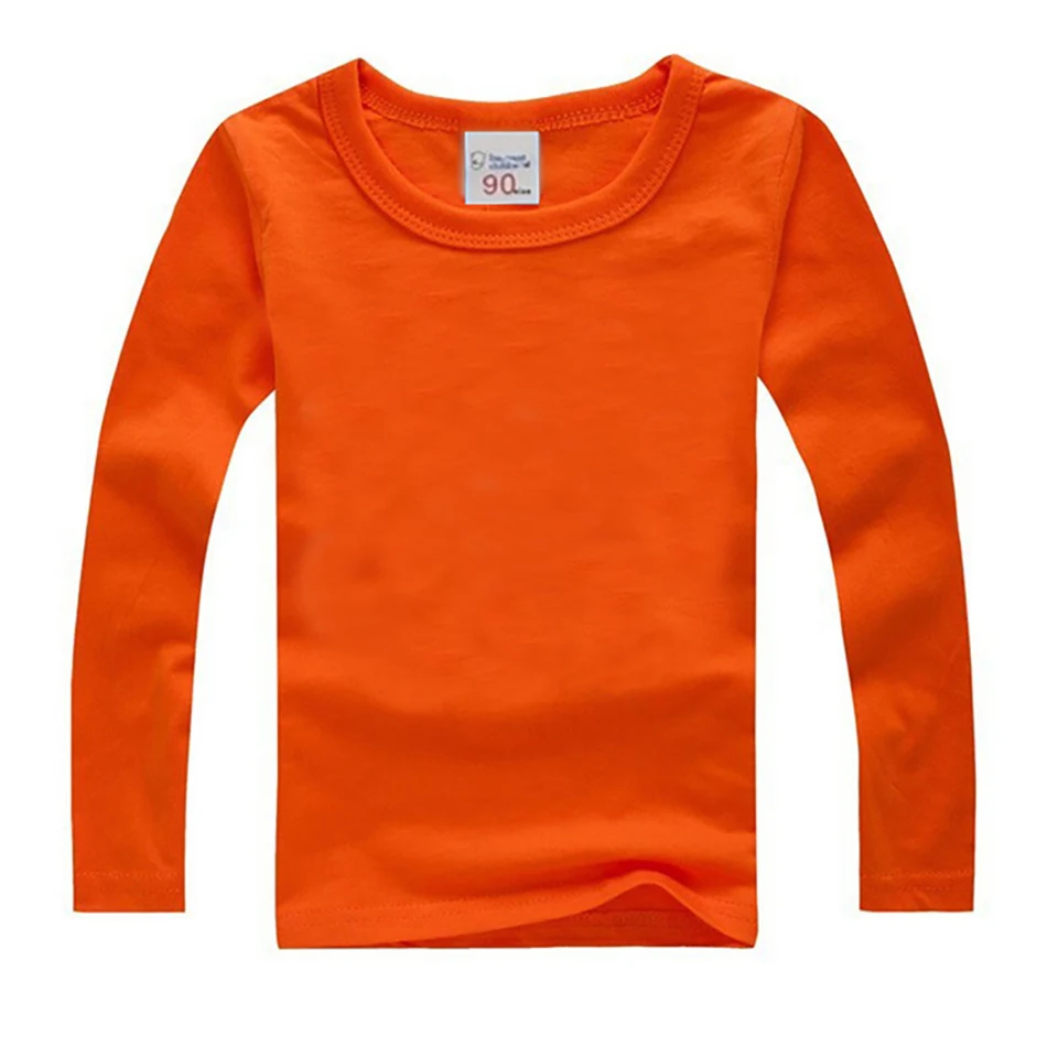 Boys Girls Long Sleeve T Shirts For Children Cotton T Shirts Solid Shirt Kids Tops Baby Clothes For Children T-shirt 2-9 Yrs images - 6