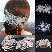 1pc bridesmaid hair comb clips pearl flower crystal hair pins elegant fashion wedding bridal jewelry