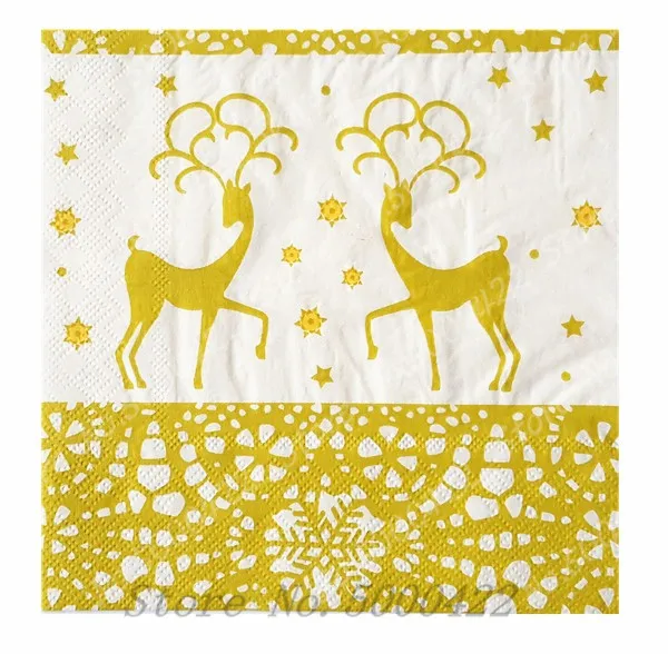 20 шт. бумажные салфетки для стола Рождественский олень одноразовые гирлянды