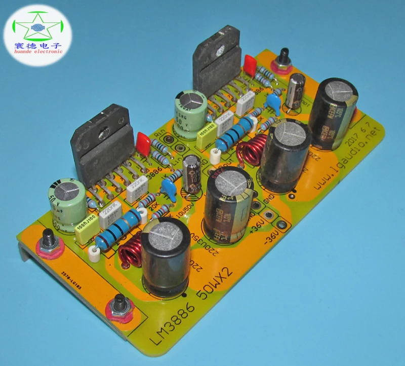 LM3886 усилитель мощности двухканальный 65 Вт* 2 усилитель мощности - Цвет: Finished board