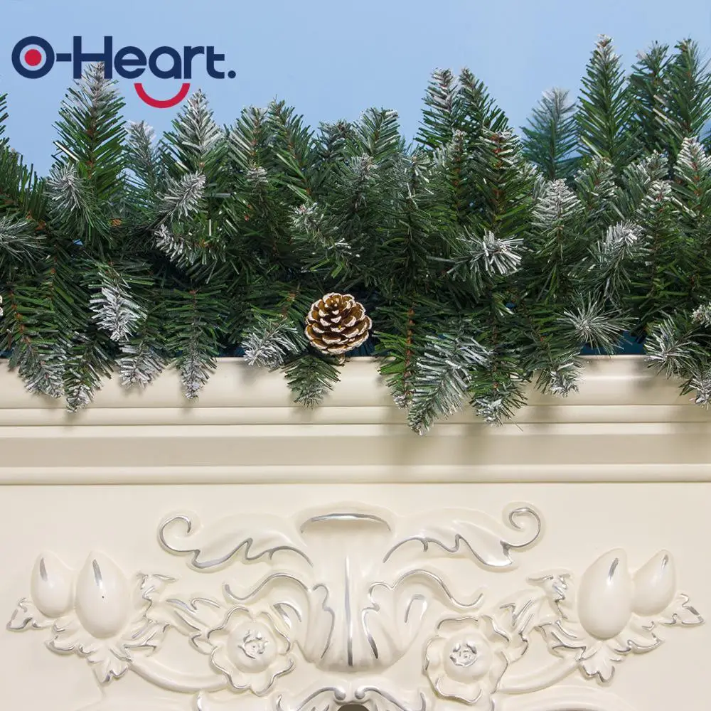 Рождественская гирлянда OHEART 2 7 м сосновый конус белый снег Елочное украшение