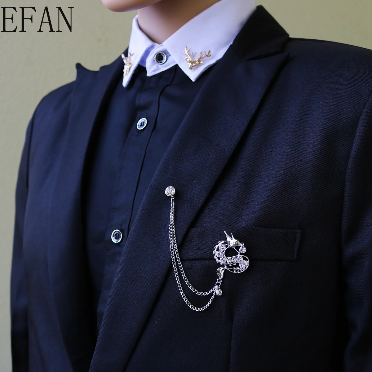 Брошь в китайском стиле с короной и птицей Ювелирное Украшение цепочкой