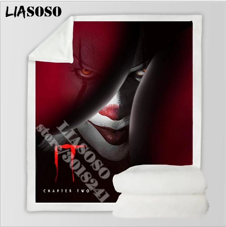 Pennywise одеяло 3D печать ужасов фильмов It глава два путешествия флис стеганное для