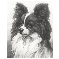 crystal wall sticker and diamond painting 5d dog decor black and white papillon dog picture embroidery mosaics