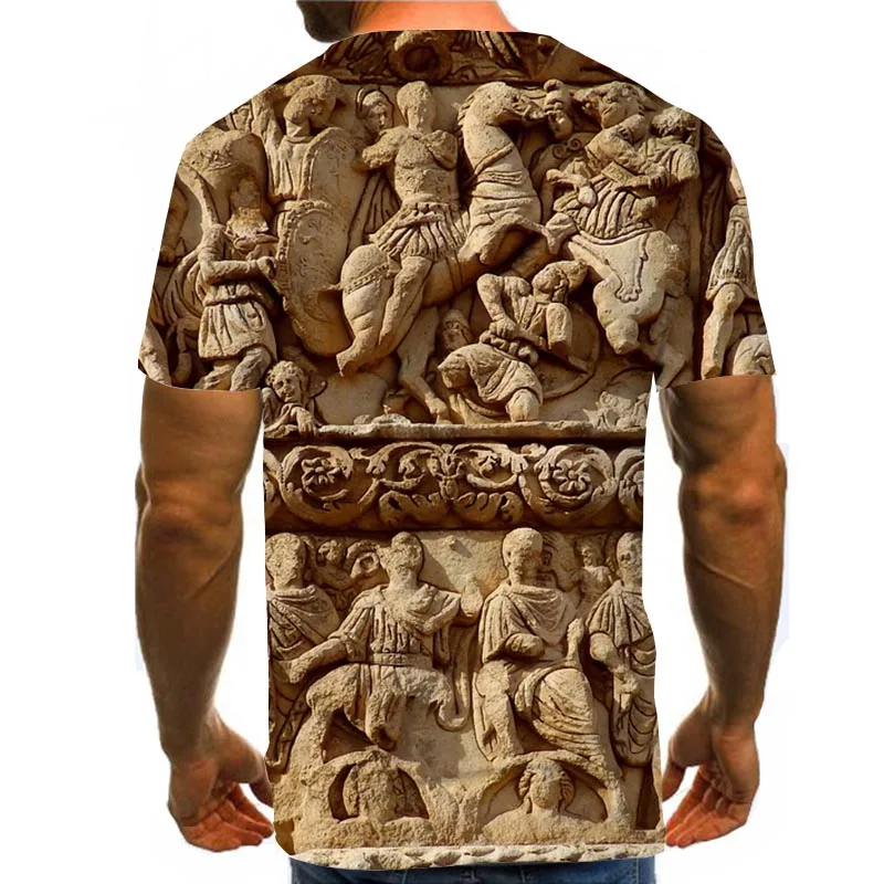 

Men Graphic T Shirts Round Neck 3D Print Short Sleeve Daily Tops Art Tees