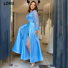 LORIE – robe de soirée de forme trapèze, asymétrique, épaule dénudée, sans manches, longueur au sol, Satin extensible, avec Appliques, fendue sur le devant, 2021  (4)