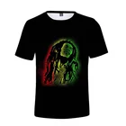 Fshion 3D Футболка Боб Марли мужская летняя новая Женская одежда оверсайз хип-поп Топы Боб Марли унисекс уличная одежда