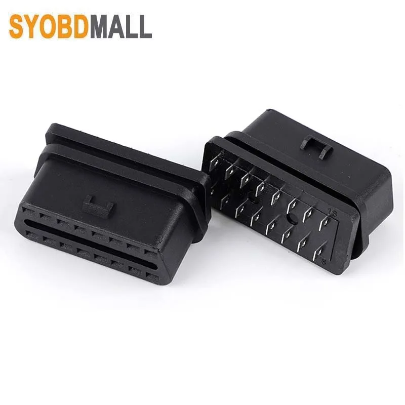 

High Quality OBD Molded Female Adapter 12V 24V Car Obd2 16pin Plug Auto Diagnostic Scanner Socket Female Connector 16-pin Plug