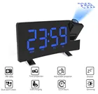 Цифровой электронный будильник настольные часы USB Пробуждение FM-радио проектор функция повтора 180 градусов проектор диммер радио