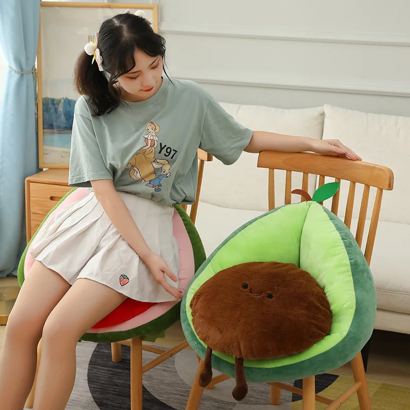 Милая искусственная спинка авокадо плюшевая подушка для стула животное детский