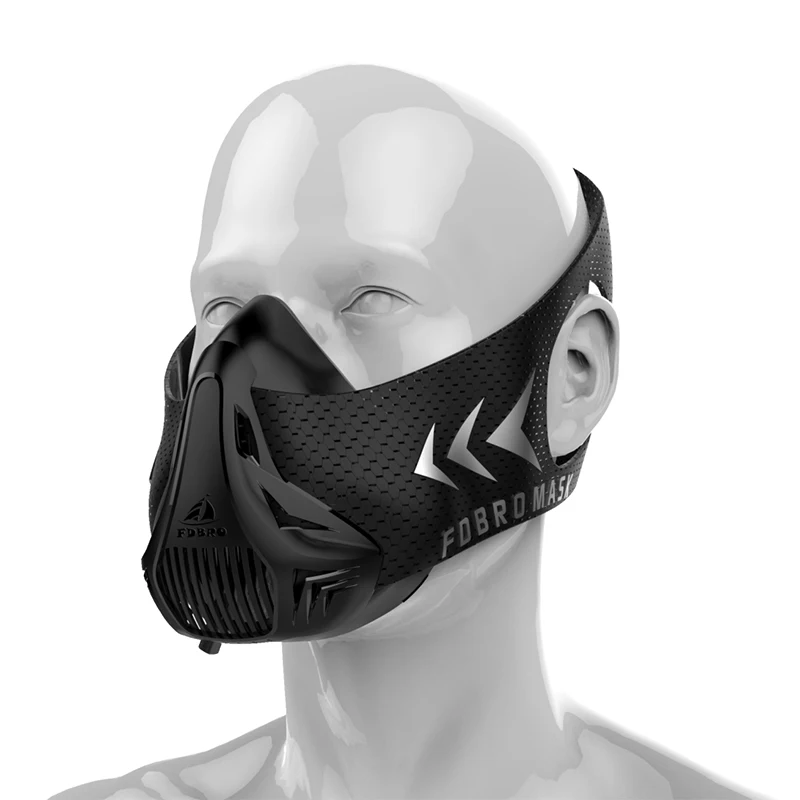 Black Спортивная маска для бега FDBRO Спортивная маска шестискоростная тренировочная противокислородная защита сопротивление кислороду высота кардио маска для выносливости - Цвет: Black